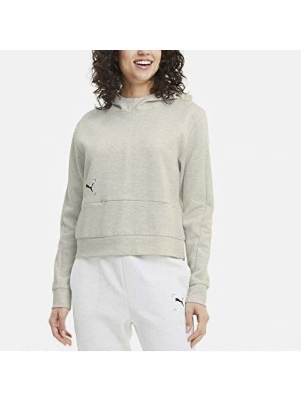 PUMA womens NU-TILITY HOODY Nu-tility Hoody white ( white heather) Sz L
